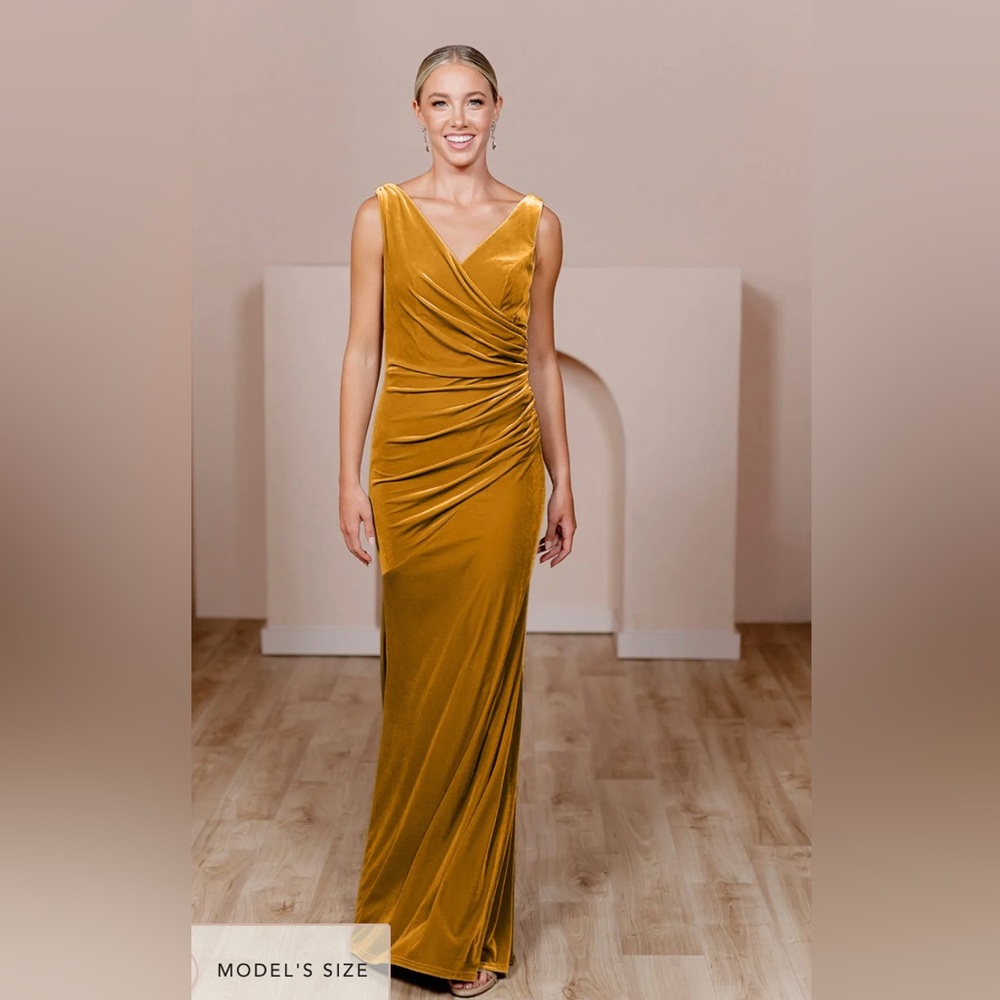 Revelry Dawson in Mustard Velvet, Bridesmaid! Unaltered!